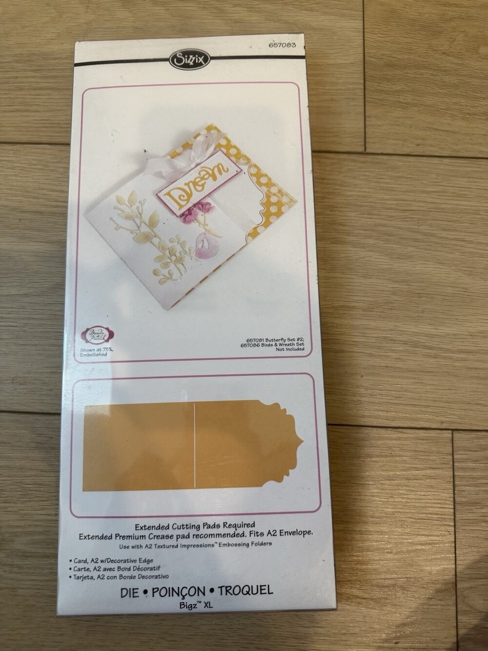 Sizzix A2 Card with Decorative Edge #657083 Approx Size 5 1/2 x 4 1/8